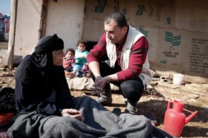 syrische flüchtlinge werden betreut
