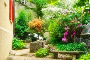 Der blühende Garten bietet Abgeschiedenheit für Naturliebhaber