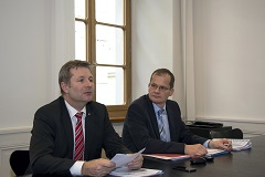  Regierungspräsident Marcel Schwerzmann und Philipp Stadelmann, Abteilungsleiter Controllingdienste  